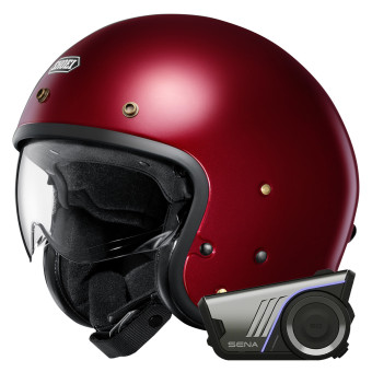 jet Shoei J.O2 Granate metalizado + Kit Bluetooth Harman Kardon 60S