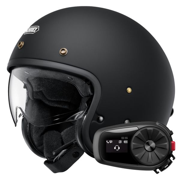 jet Shoei J.O2 Matt Black + Kit Bluetooth 5S Solo