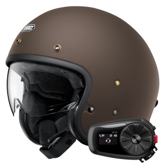 jet Shoei J.O2 Marrn Mate + Kit Bluetooth 5S Solo