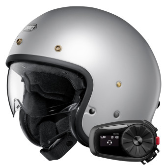jet Shoei J.O2 Mate Plata Claro + Kit Bluetooth 5S Solo
