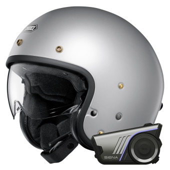 jet Shoei J.O2 Plata Claro Mate + Kit Bluetooth Harman Kardon 60S