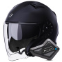 Casque jet Stormer Rival Black Matt + Kit Bluetooth BT Mini