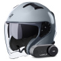 Casque jet Stormer Rival Grey Nardo Glossy + Kit Bluetooth Lokui K30