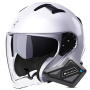 Casque jet Stormer Rival White Pearly + Kit Bluetooth BT Mini