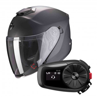 jet Scorpion Exo S1 Matt Anthracite + Kit Bluetooth Sena 5S Solo