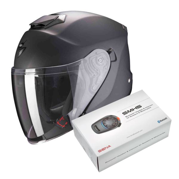 jet Scorpion Exo S1 Matt Anthracite + Kit Bluetooth Sena SMH5 Solo