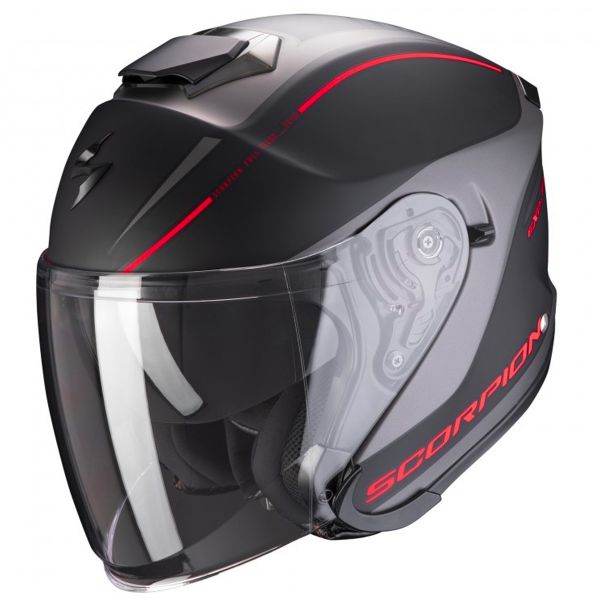 Scorpion Exo S1 Shadow Matt Black Red + Kit Bluetooth Sena 5S Solo