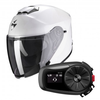 jet Scorpion Exo S1 White + Kit Bluetooth Sena 5S Solo