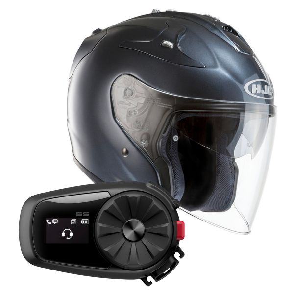 jet HJC FG-Jet Anthracite + Kit Bluetooth Sena 5S Solo