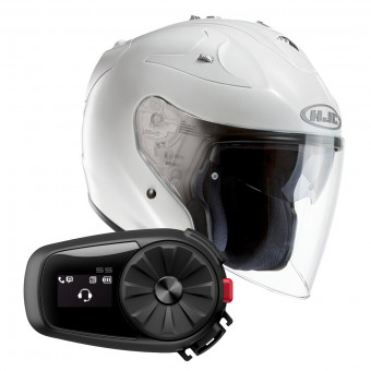 jet HJC FG-Jet Blanco + Kit Bluetooth Sena 5S Solo