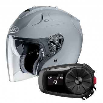 jet HJC FG-JET N. Grey + Kit Bluetooth Sena 5S Solo