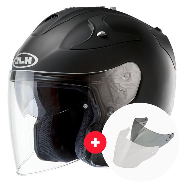 Casco moto negro mate visera negra cheap