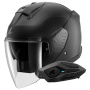Casque jet Shark Skwal Jet Blank Mat KMA + Kit Bluetooth Sena for Shark