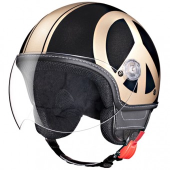 Casque jet Moschino Peace and Love Negro Oro Casque jet Moschino Peace and Love Negro Oro