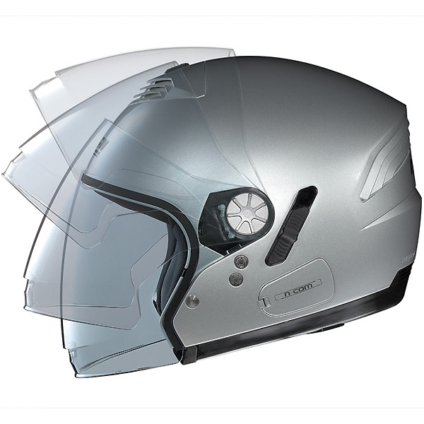 Nolan N43 Classic Ncom Platinuim Plata 1