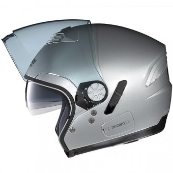 Nolan N43 Classic Ncom Platinuim Plata 1