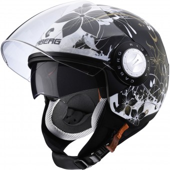 Caberg Riviera V3 Floral Matt Black White Gold