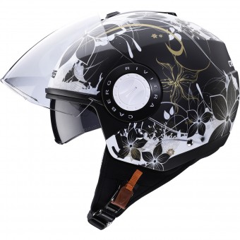 Caberg Riviera V3 Floral Matt Black White Gold