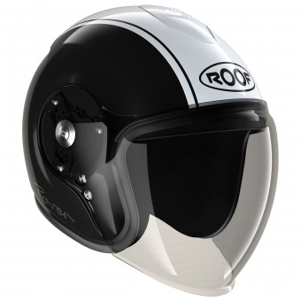 Casque jet Roof Rover Classic Negro Blanco Casque jet Roof Rover Classic Negro Blanco