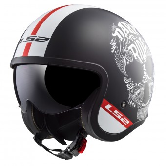 jet LS2 Spitfire Inky Matt Black White OF599
