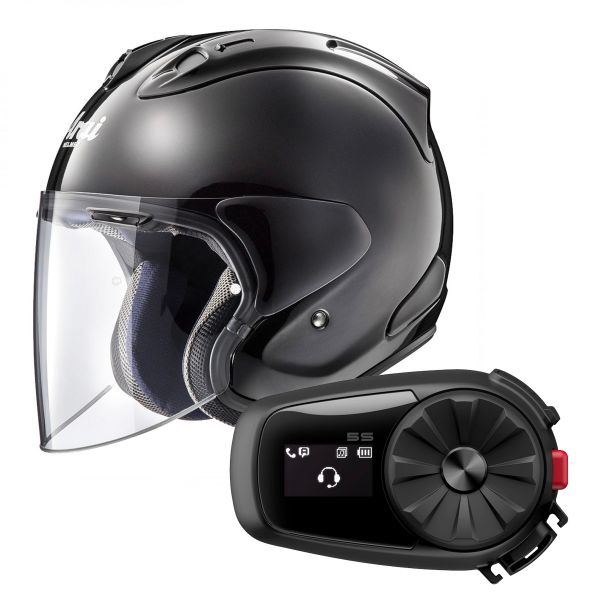 jet Arai SZ-R Vas Diamond Black + Kit Bluetooth Sena 5S Solo