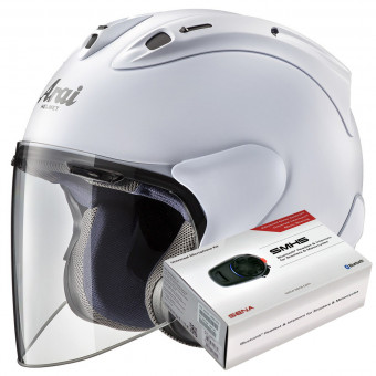 jet Arai SZ-R Vas Blanco Mate + Kit Bluetooth Sena SMH5