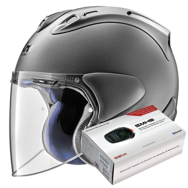 jet Arai SZ-R Vas Gun Metal Mate + Kit Bluetooth Sena SMH5