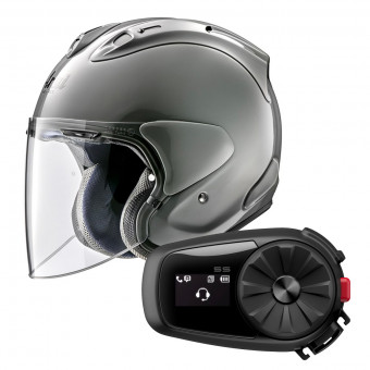 jet Arai SZ-R Vas Modern Grey + Kit Bluetooth Sena 5S Solo