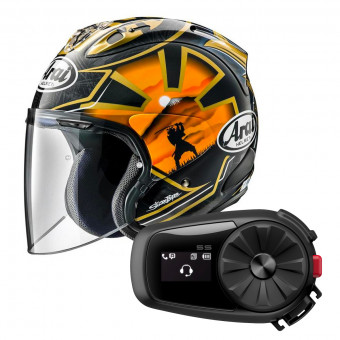 jet Arai SZ-R Vas Pedrosa Spirit Gold + Kit Bluetooth Sena 5S Solo