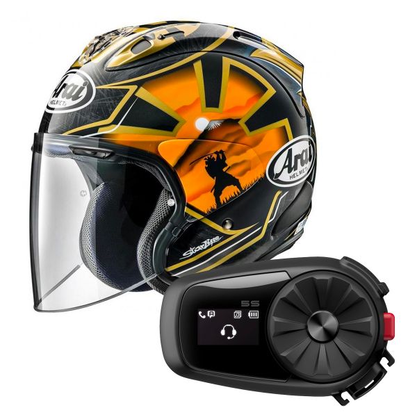 jet Arai SZ-R Vas Pedrosa Spirit Gold + Kit Bluetooth Sena 5S Solo