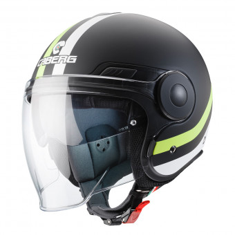 Casque jet Caberg Uptown Chrono Matt Black White Yellow Fluo Casque jet Caberg Uptown Chrono Matt Black White Yellow Fluo