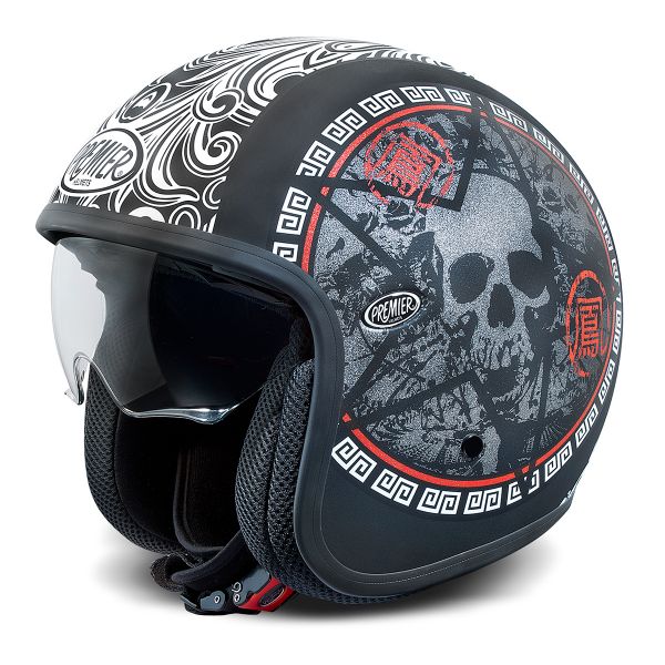 Casco moto Premier Vintage Negro Mate SK9BM en Stock