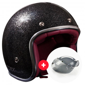 jet Torx Wyatt Glitter Negro + Pantalla Wyatt Bubble 3 Presiones