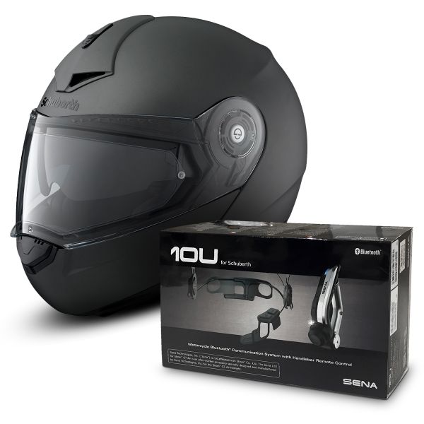 Modular Schuberth C3 Pro Amsterdam Antracita Mate + Sena 10U Bluetooth Kit