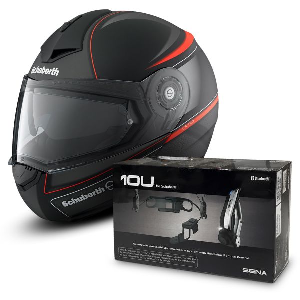 Modular Schuberth C3 Pro Dark Classic Naranja + Sena 10U Bluetooth Kit