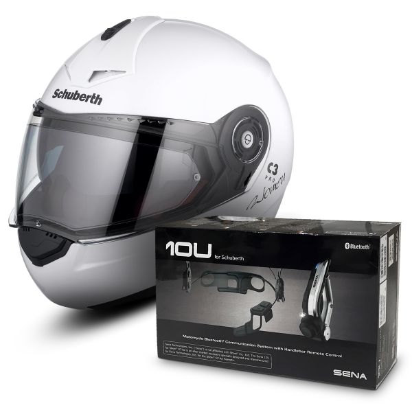 Modular Schuberth C3 Pro Lady Blanco + Sena 10U Bluetooth Kit