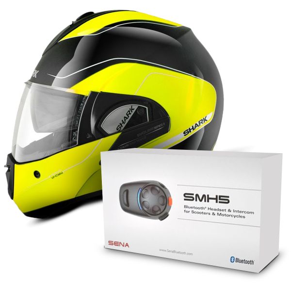 Modular Shark Evoline Serie 3 Hi-Tornillo KYK + Sena SMH5 Bluetooth Kit Modular Shark Evoline Serie 3 Hi-Tornillo KYK + Sena SMH5 Bluetooth Kit