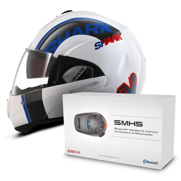 Modular Shark Evoline Serie 3 Drop WBR + Sena SMH5 Bluetooth Kit