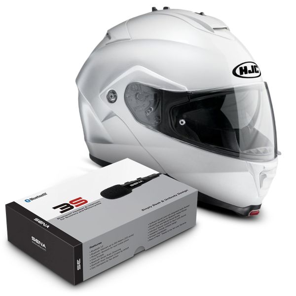 Modular HJC IS-MAX II Blanco + Sena 3S Bluetooth Kit