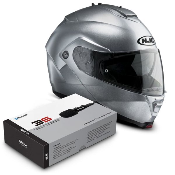 Modular HJC IS-MAX II CR Silver + Sena 3S Bluetooth Kit
