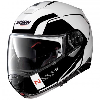 Casque Modular Nolan N100 5 Consistency N-Com Metal White 19 Casque Modular Nolan N100 5 Consistency N-Com Metal White 19