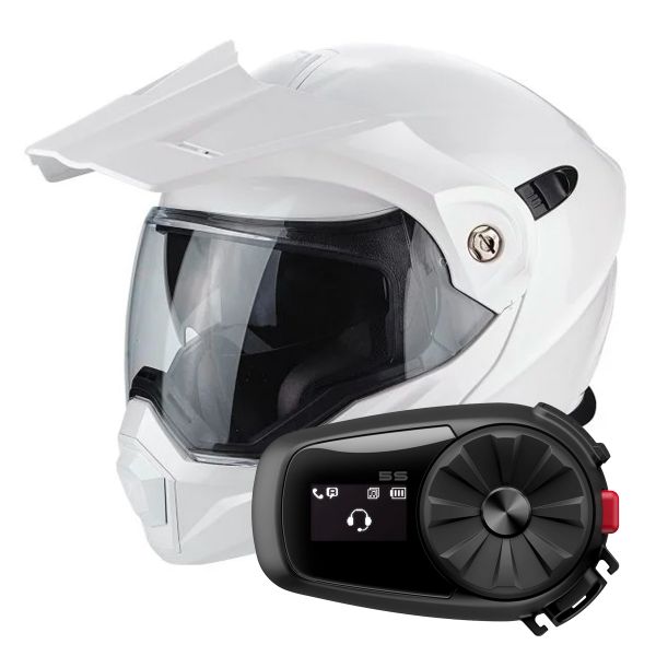 Modular Scorpion ADX-1 White + Kit Bluetooth Sena 5S Solo