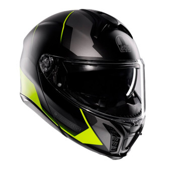 Casque Modular AGV Tourmodular Perception Negro Gris Amarillo Fluo Casque Modular AGV Tourmodular Perception Negro Gris Amarillo Fluo