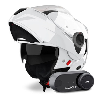 Casque Modular Airoh Specktre Color White + Kit Bluetooth Lokui K30 Casque Modular Airoh Specktre Color White + Kit Bluetooth Lokui K30