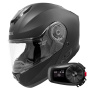 Casque Modular Everone M72R Matt Black + Kit Bluetooth 5S Solo