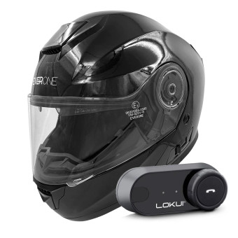 Modular Everone M72R Shiny Black + Kit Bluetooth Lokui K30