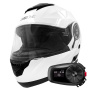 Casque Modular Everone M72R Shiny White + Kit Bluetooth 5S Solo