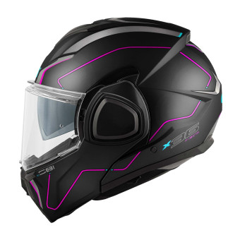 Givi X36 Fibra Pulso Mate Negro Plata Fucsia