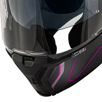 Givi X36 Fibra Pulso Mate Negro Plata Fucsia