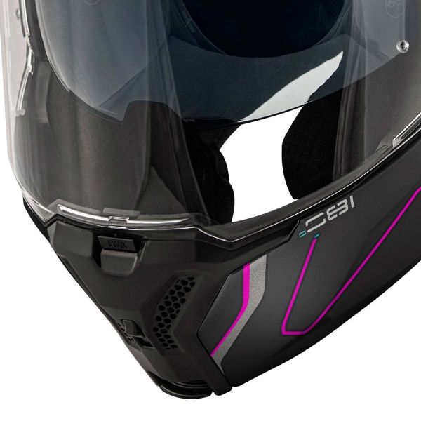 Givi X36 Fibra Pulso Mate Negro Plata Fucsia